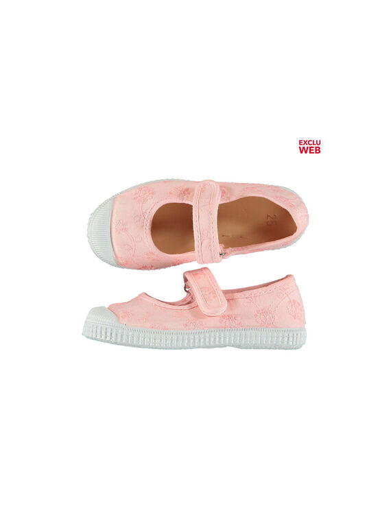 Mary Janes aus besticktem Canvas für Mädchen FFBABBROD / 19SK35B2D17030