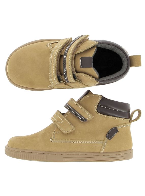 Boys' leather boots DGBOOTBAS / 18WK36T3D0D804