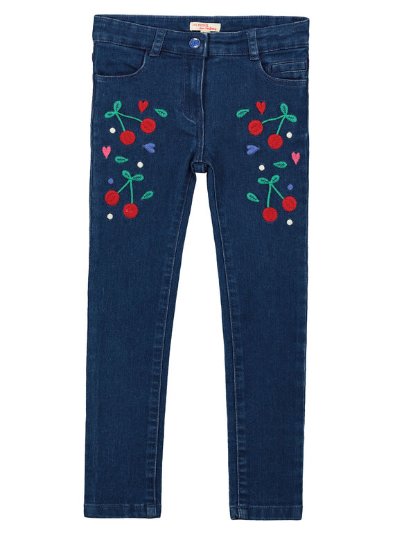 Bestickte Slim-Fit Jeans für Mädchen FACOJEAN / 19S90181JEAK005