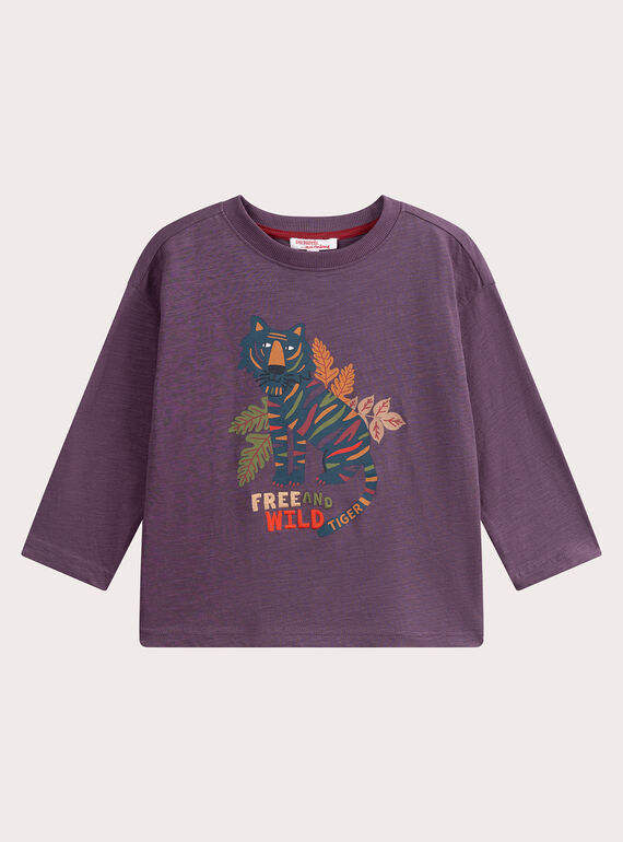 Violettes T-Shirt mit Löwen-Muster für Jungen VODATEE2 / 24W90221TML712