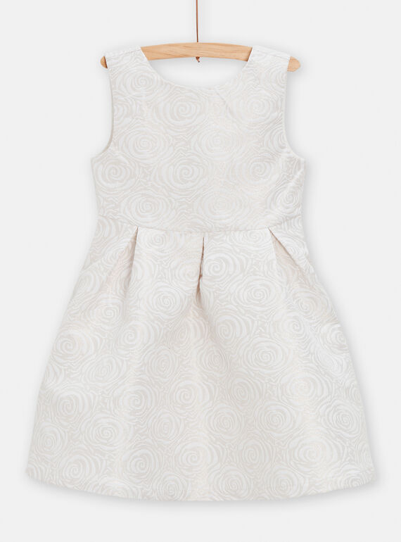 Kleid mit geprägtem Blumenprint für Mädchen in Ecru TAPOROB2 / 24S901M3ROB001