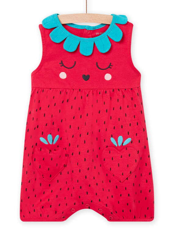 Baby Mädchen Pfingstrose Jumpsuit mit Erdbeermuster NEFIGREFLO / 22SH13H2GREF510