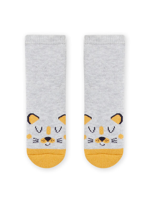 Graue Socken mit Leopardenmuster für Baby-Jungen MYUJOCHOB1 / 21WI1017SOQ943