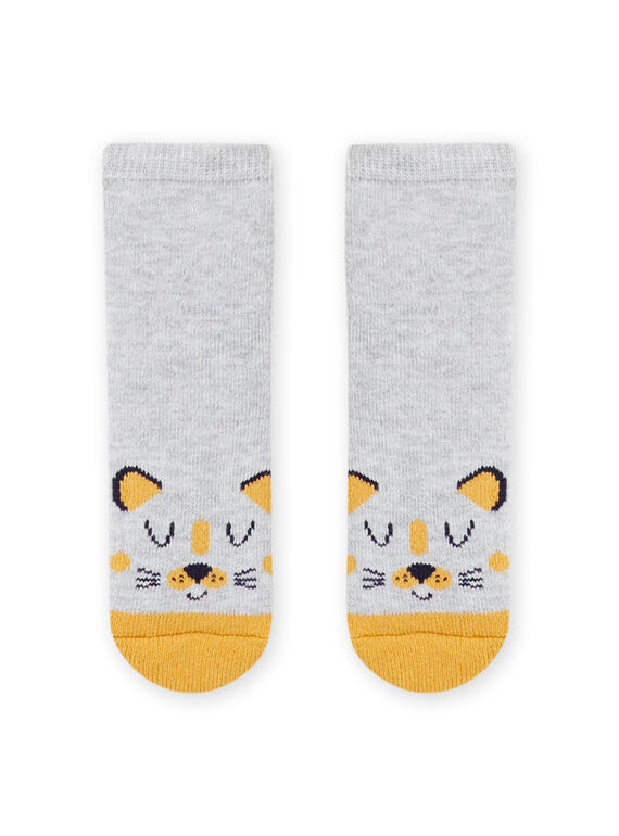 Graue Socken mit Leopardenmuster für Baby-Jungen MYUJOCHOB1 / 21WI1017SOQ943