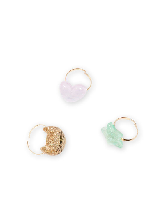 Satz von 3 sortierten Glitzerringen Kind Mädchen MYAPLARING / 21WI01T1BAG955