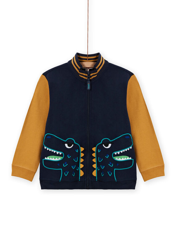 Gelb-marineblaue Strickjacke für Jungen MOTUGIL1 / 21W902K1GIL705