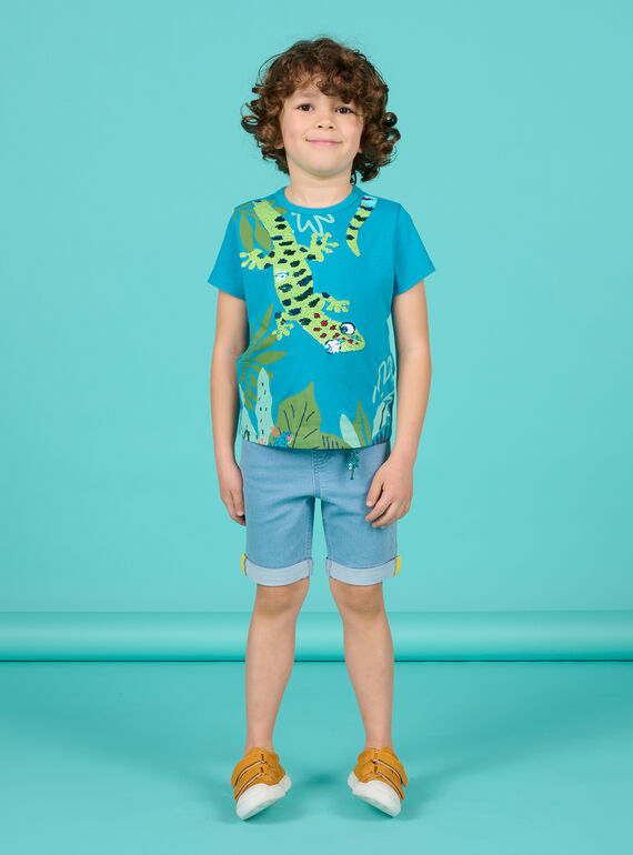 Leichte Denim-Shorts für Kinder Jungen mit Krokodil-Schlüsselanhänger NOHOBER2 / 22S902T4BERP272