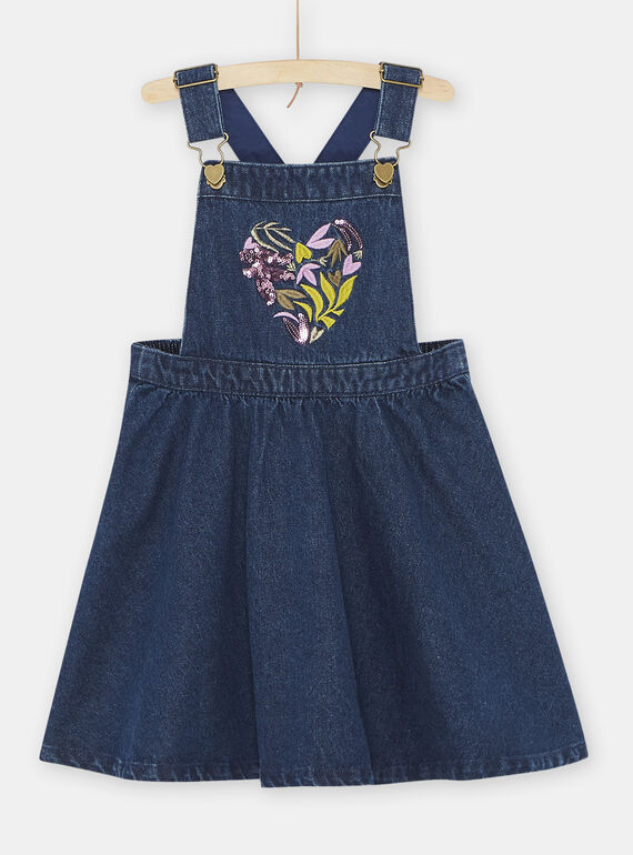 Blaues Jeans-Latzhosen-Kleid, Mädchen SAKYOROB2 / 23W901I2ROBK005