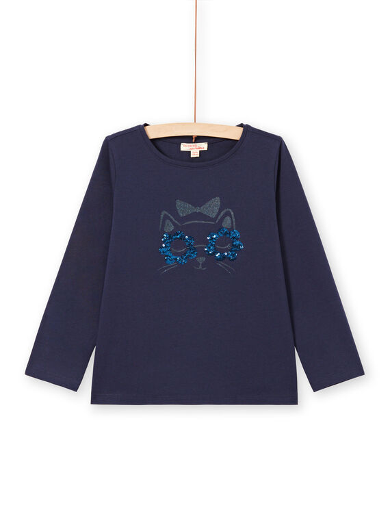 Langarm-T-Shirt für Mädchen mit Katzenmotiv MAJOYTEE1 / 21W90113TMLC205