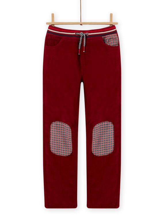Rote Samthose für Jungen mit burgunderrotem Futter MOFUNPAN / 21W902M2PAN511