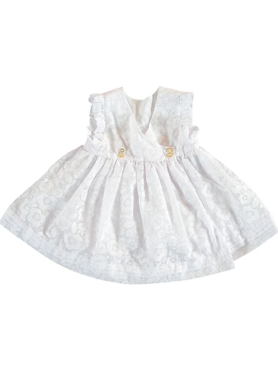 Festliches weißes Babykleid für Mädchen JIPOEROB1 / 20SG09G2ROB000