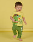 Baby Junge gelbes T-Shirt mit Krokodil und Frosch-Animationen NUHOTI1 / 22SG10T1TMC103