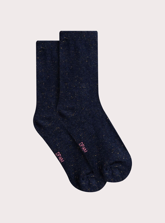 Marineblaue Socken mit Glitzer für Mädchen VYAJOSCHO1 / 24WI01G2SOQ070