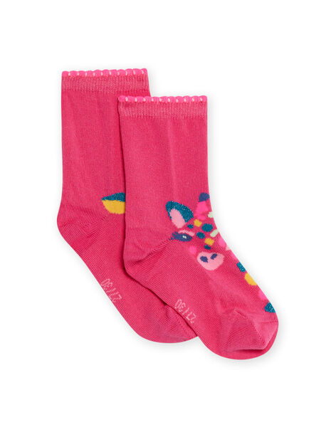 Rosa Socken mit Giraffenmuster Kind Mädchen NYAGACHO / 22SI01O1SOQ313