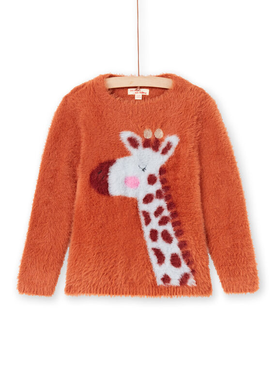 Langarmpullover für Mädchen mit Giraffenmotiv MACOMPULL / 21W901L1PUL420