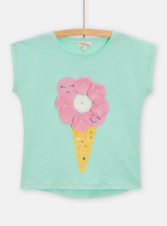 T-Shirt mit Eismotiv für Mädchen in Hellgrün TARYTI2 / 24S901U1TMCC215