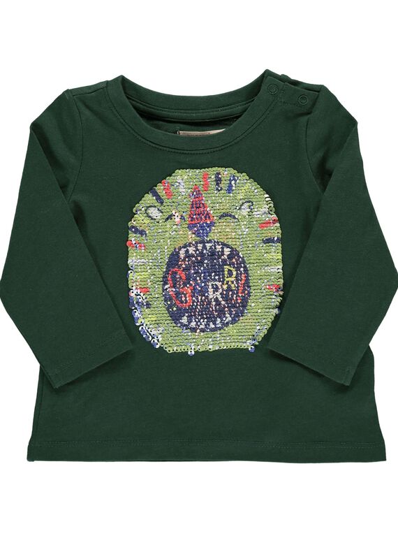 Baby boys' reversible sequin T-shirt DUVIOTEE1 / 18WG10H1TML060