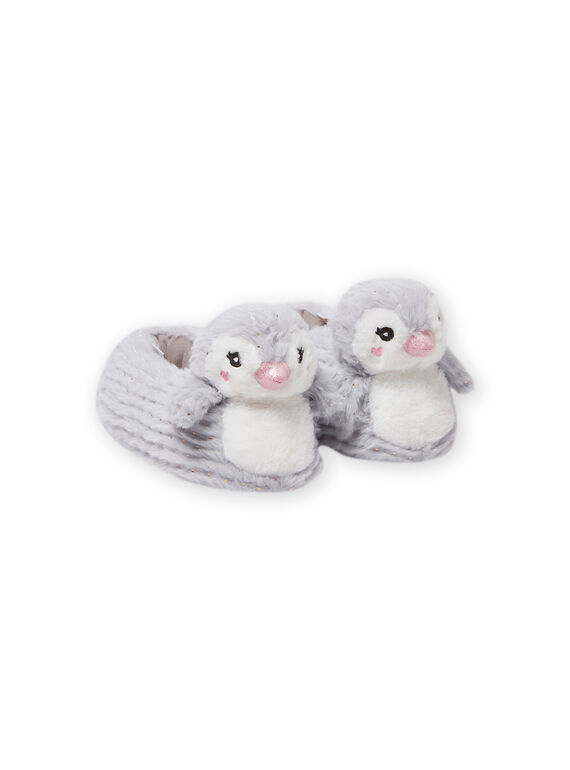 Graue Pinguin-Pantoffeln 3D Kind Mädchen MAPANTPING3D / 21XK3531PTD940