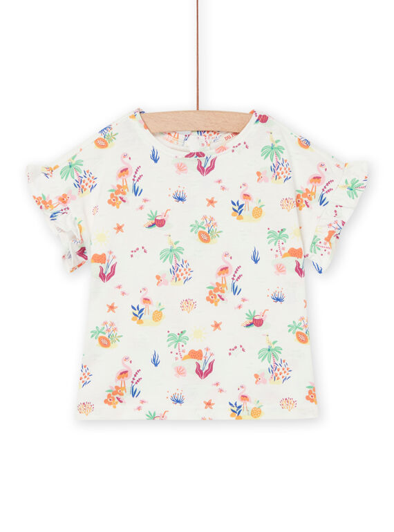 T-Shirt mit Blumen- und Flamingodruck RIEXOTI / 23SG09V1TMC001