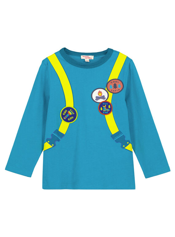 T-Shirt Türkis Langarm GOTUTEE2 / 19W902Q3TMLC217