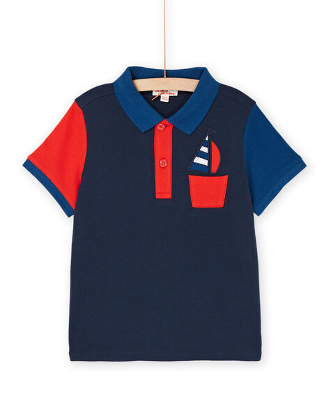 Nachtblaues Polo-Shirt mit kurzen Ärmeln ROBLEPOL / 23S90231POL705