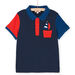 Nachtblaues Polo-Shirt mit kurzen Ärmeln