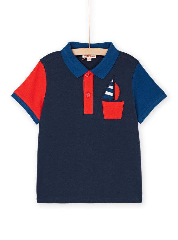 Nachtblaues Polo-Shirt mit kurzen Ärmeln ROBLEPOL / 23S90231POL705