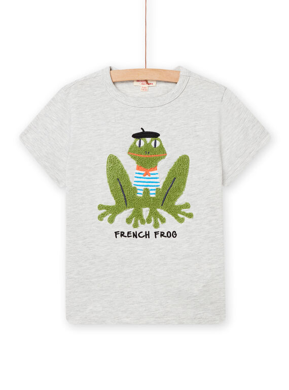 Graues T-Shirt mit Frosch-Animation Kind Junge NOHOTI3 / 22S902T6TMCJ920