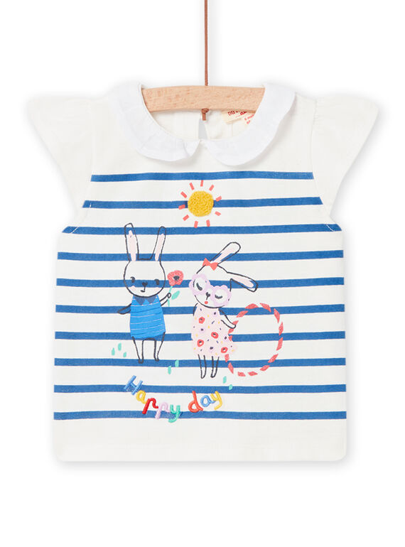 Baby Mädchen Matrosen-T-Shirt mit Kaninchenaufdruck NILUBRA / 22SG09P1BRA001