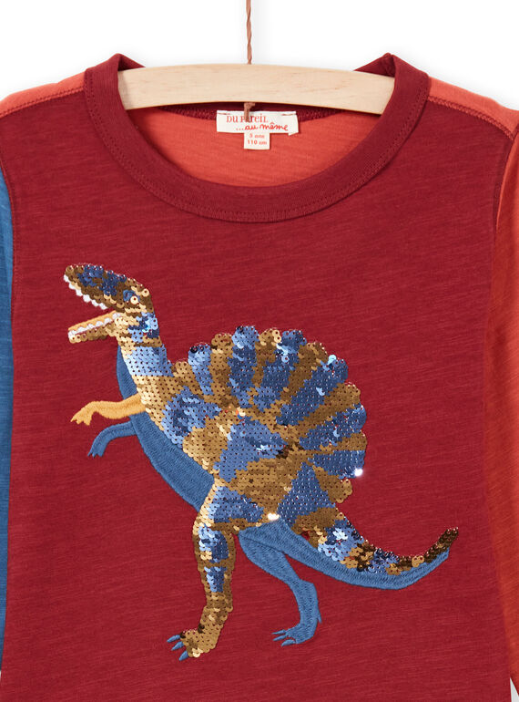 Jungen-T-Shirt in Rot und Marineblau MOPATEE3 / 21W902H1TML719