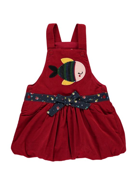 Baby girls' strappy velour dress DINAUROB3 / 18WG09G4ROB511