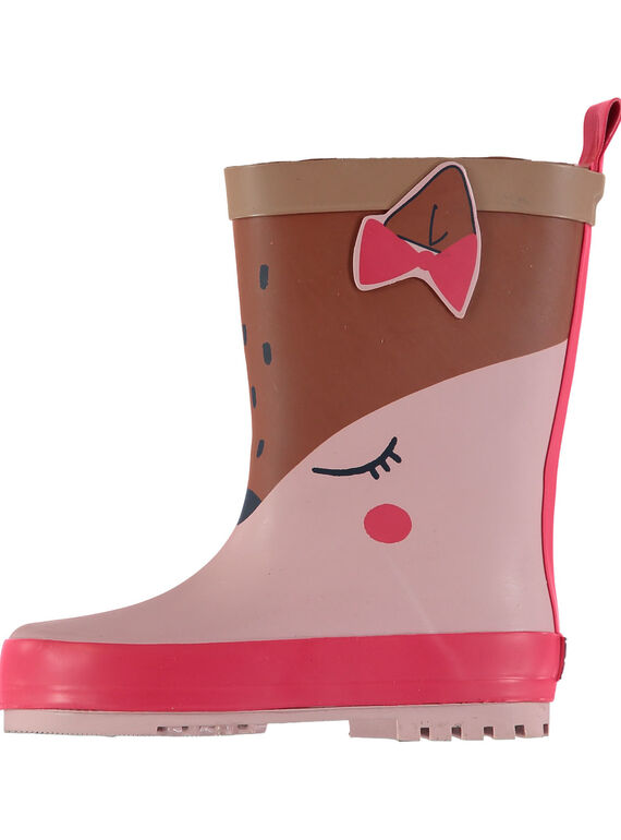 Rosa Regenstiefel mit Bambi Baby Mädchen GBFBPJAU / 19WK37G2D0C030