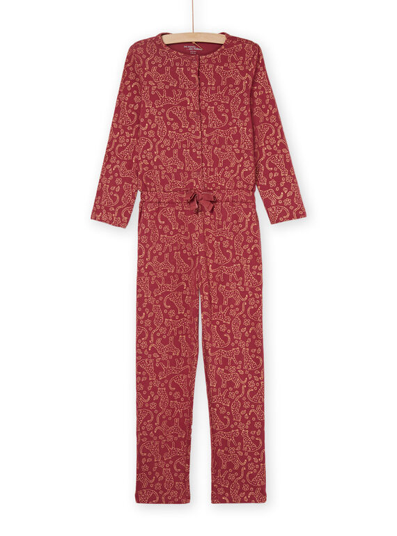 Langärmeliger Overall mit Tigerprint PEFACOMBMET / 22WH1121D4F511