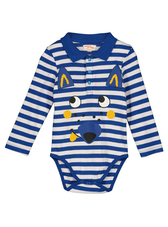 Gestreifter Body mit Kragen GUBLEBOD / 19WG1091BOD000