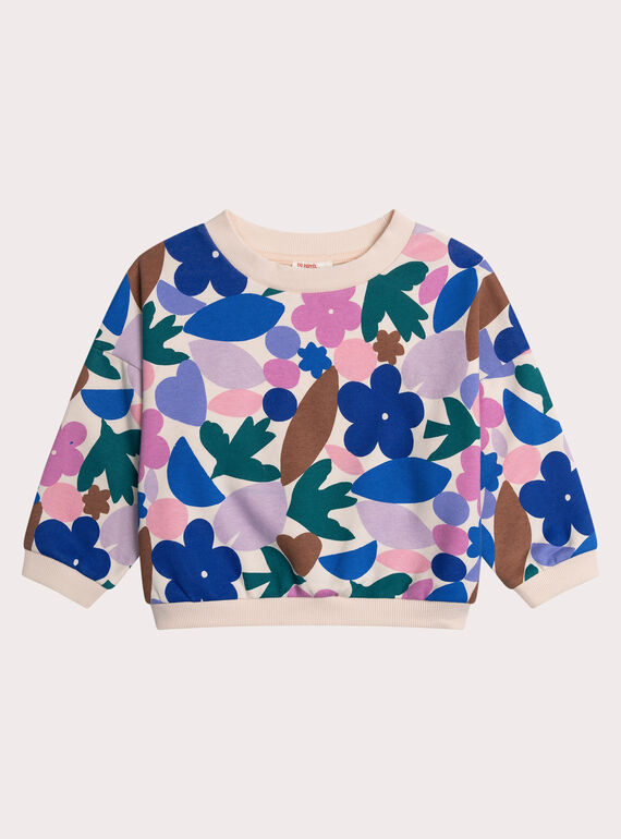 Sweatshirt, beige mit Grafikprint, Mädchen