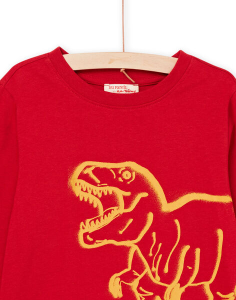 Rotes Langarmshirt mit Dinosaurier-Muster POJOTEE1 / 22W902B4TML505