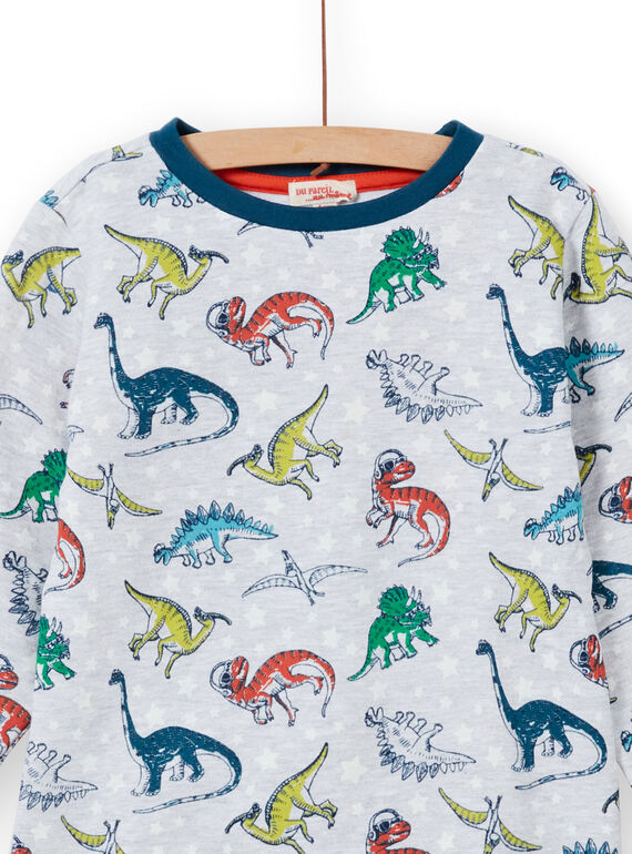 Graues phosphoreszierendes Pyjama-Set für Jungen mit Dinosaurier-Druck MEGOPYJAOP / 21WH1282PYJJ922