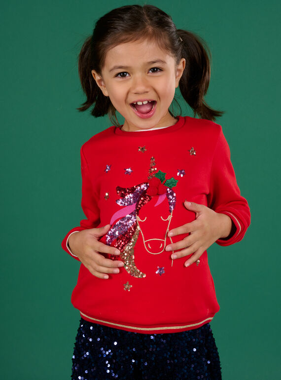 Langärmeliges Sweatshirt mit weihnachtlichem Einhornmuster PANOSWEA / 22W901V1SWEF529