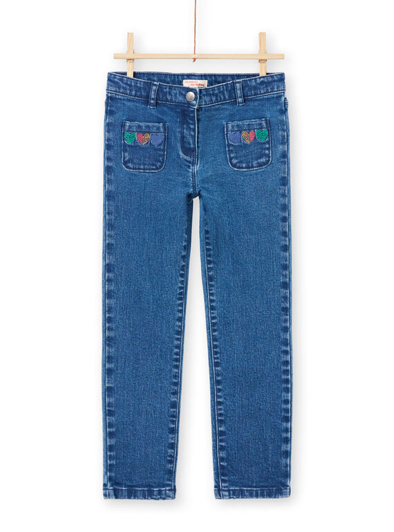 Blaue Jeans für Mädchen mit Herzen MAMIXJEAN / 21W901J1JEAP269
