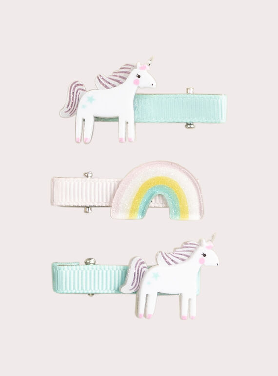 Set mit 3 Einhorn- und Regenbogenleisten für Mädchen  VYAJOCLIC4 / 24WI01L9BRTC208