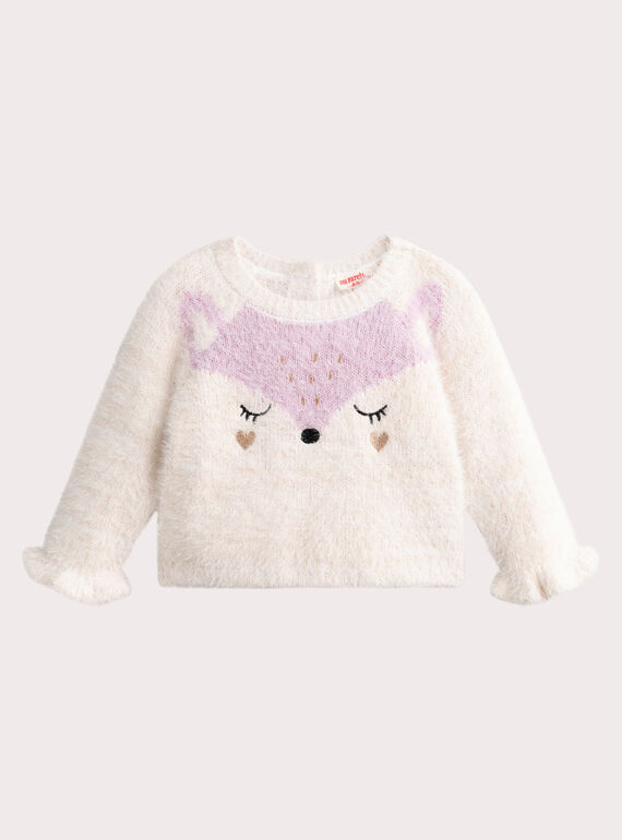 Pullover mit Fuchsmotiv für Baby-Mädchen VIPERPULL / 24WG09R1PUL001