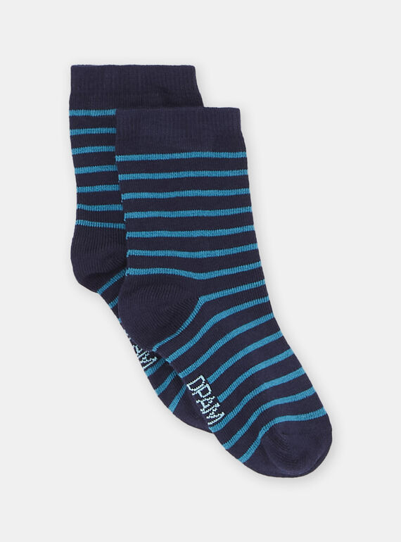 Blaue Socken mit Streifenmuster, Baby, Jungen SYUJOCHOR3 / 23WI10B1SOQ622