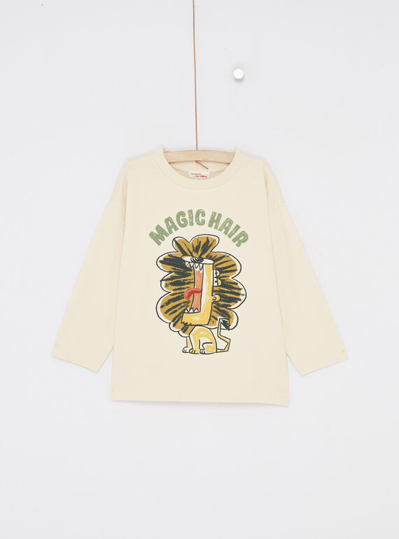 Jungen-T-Shirt mit langen Ärmeln in Creme SOKYOTEE1 / 23W902I5TMLA002