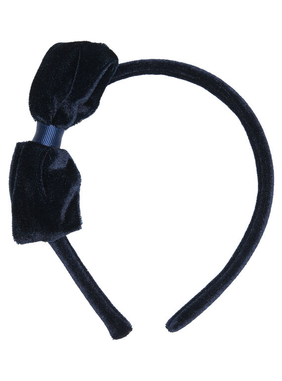 Marineblaues Stirnband mit Samtschleife GYANOSER1 / 19WI01O1TET070