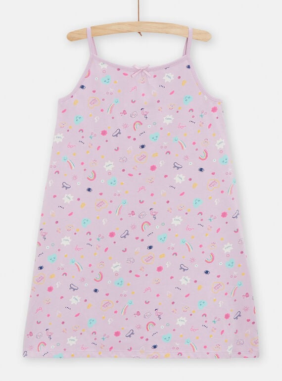 Parmesanfarbenes Nachtkleid mit Trägern für Mädchen TEFACHUSEA / 24SH1151CHN320
