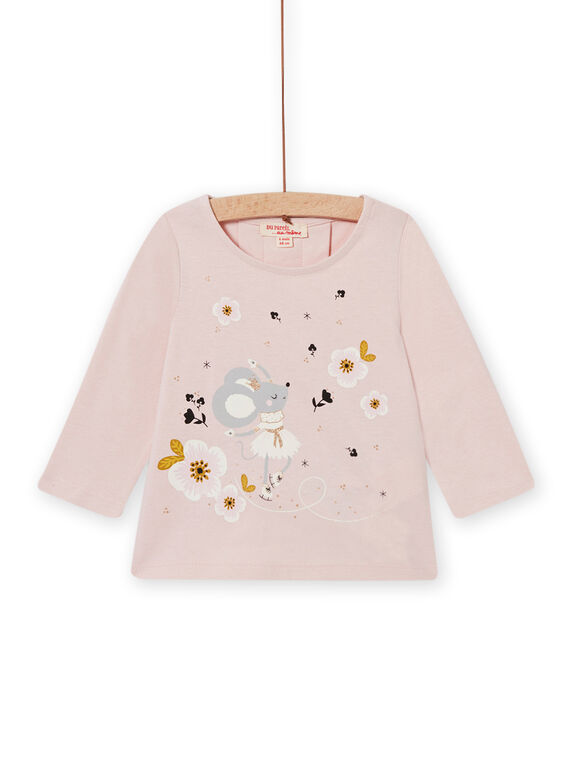 Baby Mädchen T-Shirt mit rosa Mausaufdruck MIHITEE / 21WG09U1TMLD328