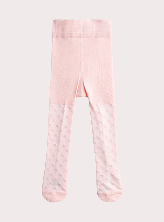 Strumpfhose in Rosa mit Spitzenmuster für Baby-Mädchen  WYIESCOL1 / 25SI09I1COL321