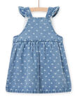 Baby Mädchen Jeanskleid mit Herzchenaufdruck und Taschen NIMOROB1 / 22SG09N1ROBP270