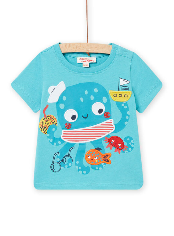 Baby Junge Karibikblau Kurzarm-T-Shirt NUFICTI3 / 22SG10U2TMCC242