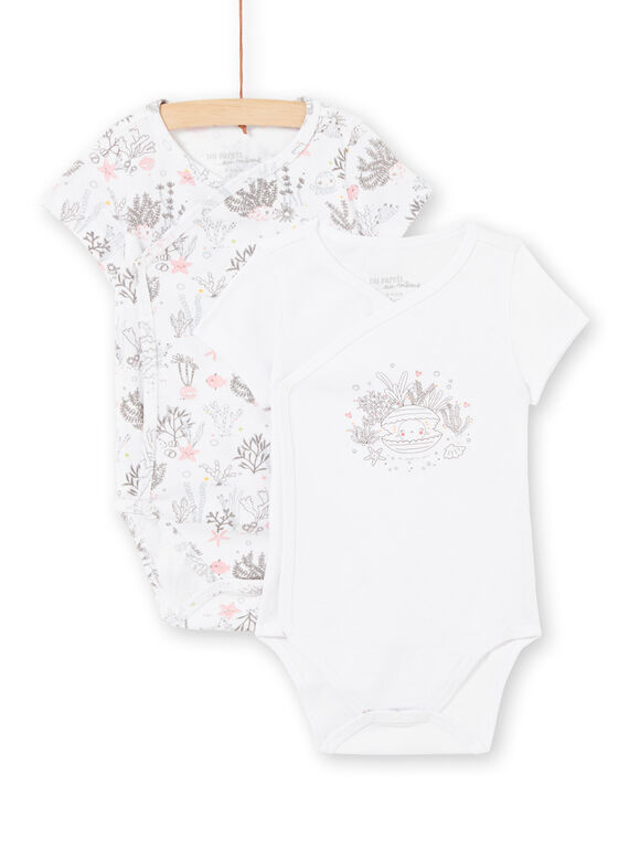 Set aus 2 weißen Bodys für Mädchen LOU2BOD2 / 21SF03I1BOD000